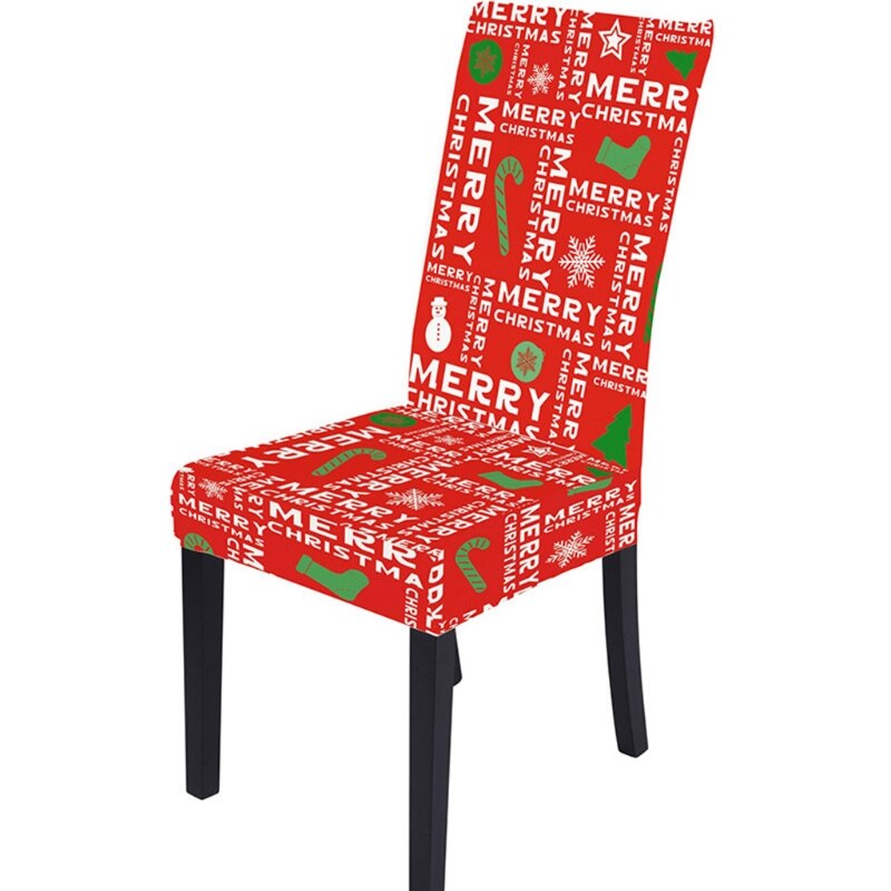 Jule spisestue stol beskytter slipcover stretch aftagelig vaskbart sæde bagcover xmas festindretning: 5 ac 304839-25