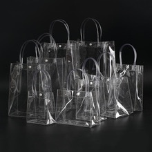 1pc kvinnor klar transparent shoppingväska tote strandväska handväska återvinningsförpackning solid stor hink för kvinnor män