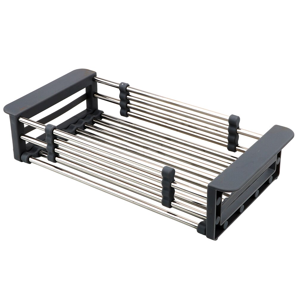 Stainless Steel Telescopic Drying Rack Kitchen Sink Organizer Adjustable Dish Drying Rack Vegetable Fruit Holder Storage Rack