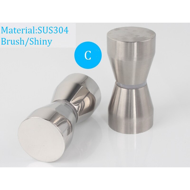 2Pcs Solid Glass Door Knob Pull Handle Shower Box Siding Glass Door