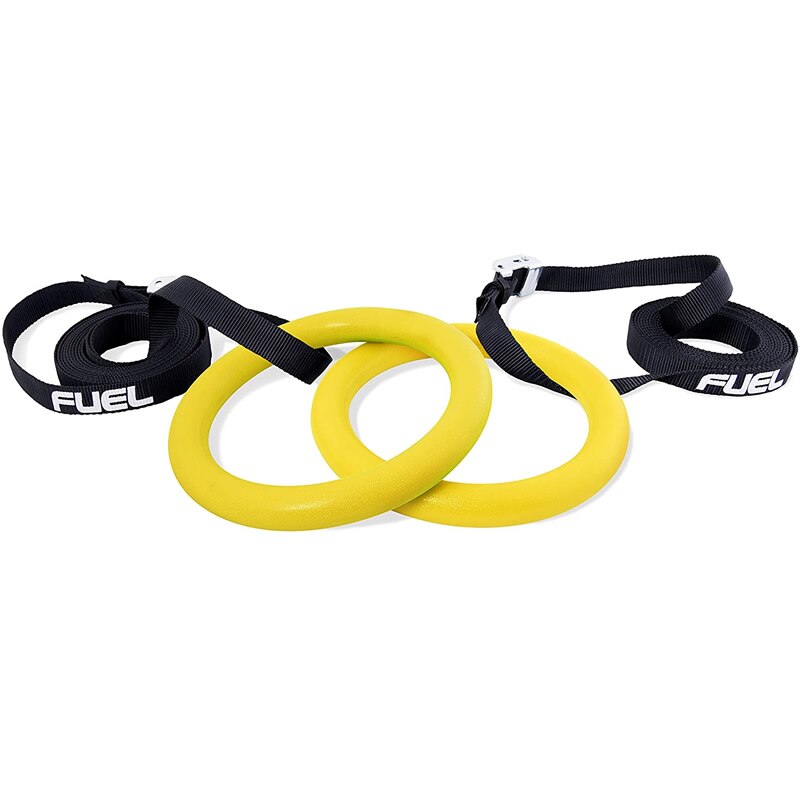 1 Pair ABS Gymnastic Rings Pull-up Gym Rings for Body Strength Fitness Power Chin Up Training Crossfit Workout: full set yellow