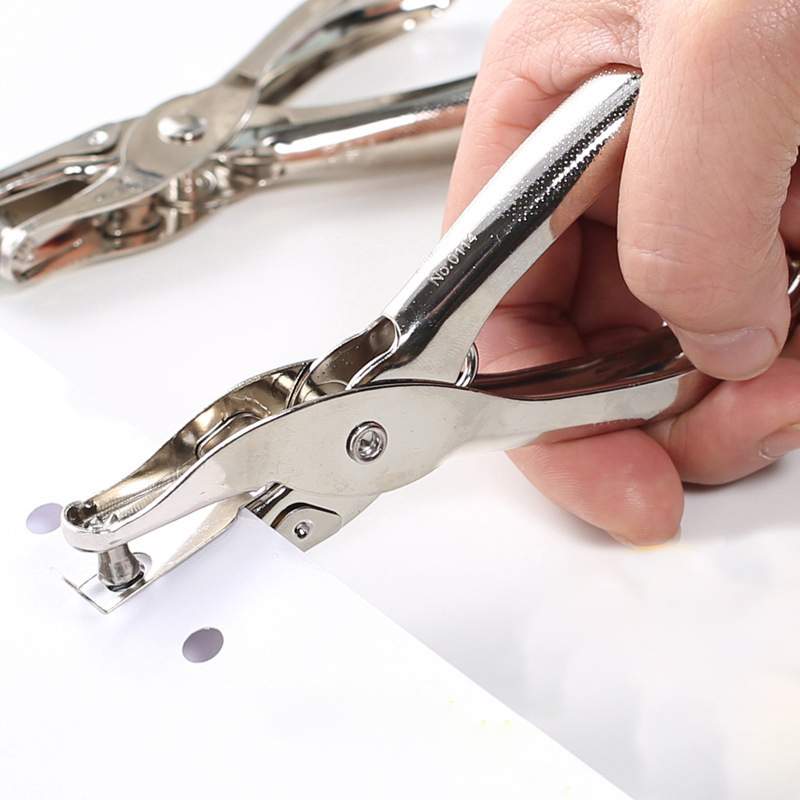 Perforadora de un solo orificio, 8 hojas de capacidad, 3mm, 6mm de diámetro, perforadora de papel de mano, perforadora de álbum de recortes para suministros escolares de oficina