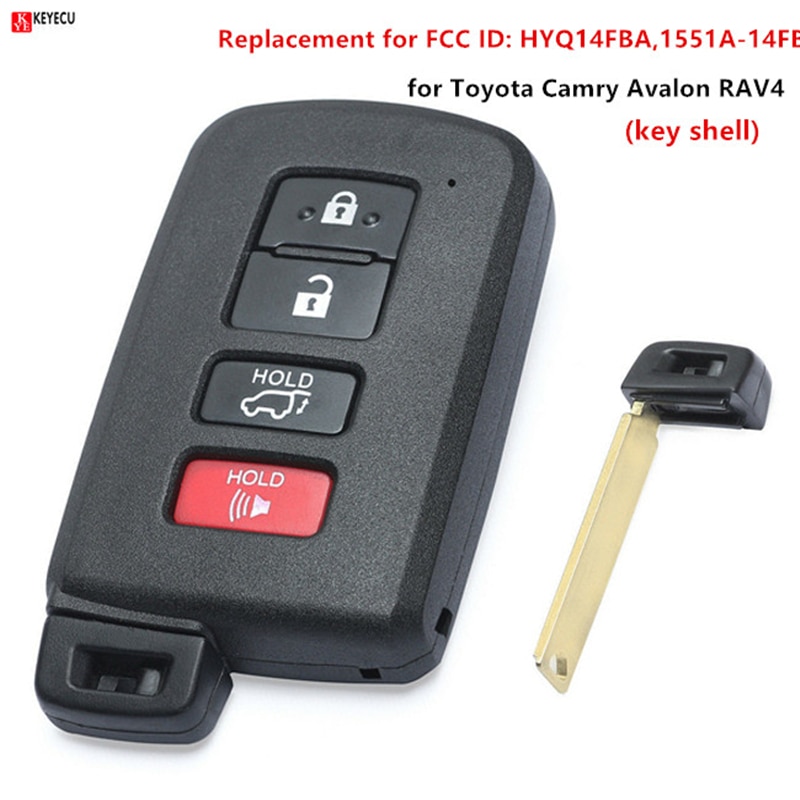 Keyecu Smart Remote Key Shell 4 Button for Toyota Avalon RAV4 Replacement for FCC ID: HYQ14FBA,1551A-14FBA