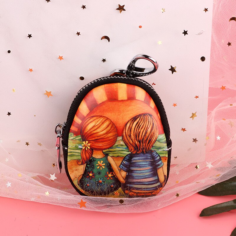 Car Key Bag Change Hand Bag Pendant Wallet Graffiti Painting Bag Key Holder Porta Chaves Purse Sleutelhouder Bag