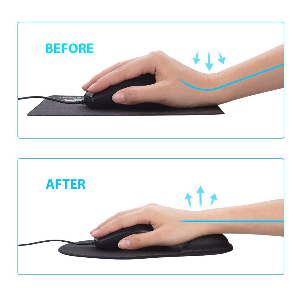 Wrist Rest Mouse Pad Non-Slip Base Superfine Fibre Memory Foam Wrist Rest Pad Ergonomic Mousepad for Office Gaming PC Laptop