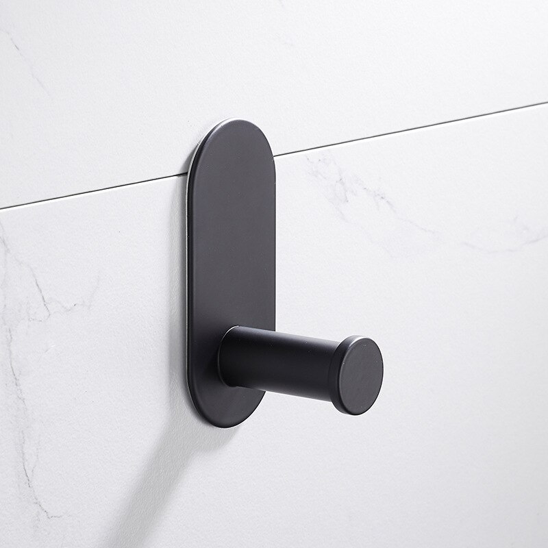 ELLEN Matte Black Bathroom Hardware Set Black Robe Hook Towel Bar Toilet Paper Holder Bath Bathroom Accessories EL480B1001B