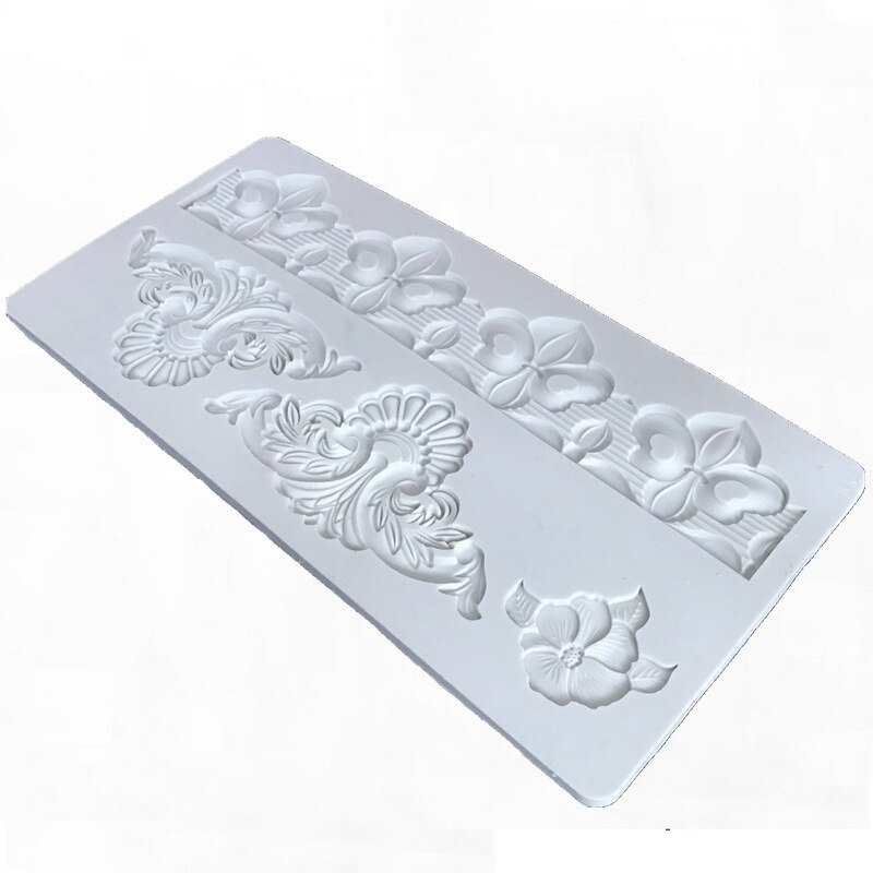 Lace Trim Totem Silicone Mold European Texture Plaster Stampi Casting Mold Silikon Form Moule Forma De Gesso 3d Cemento Panel