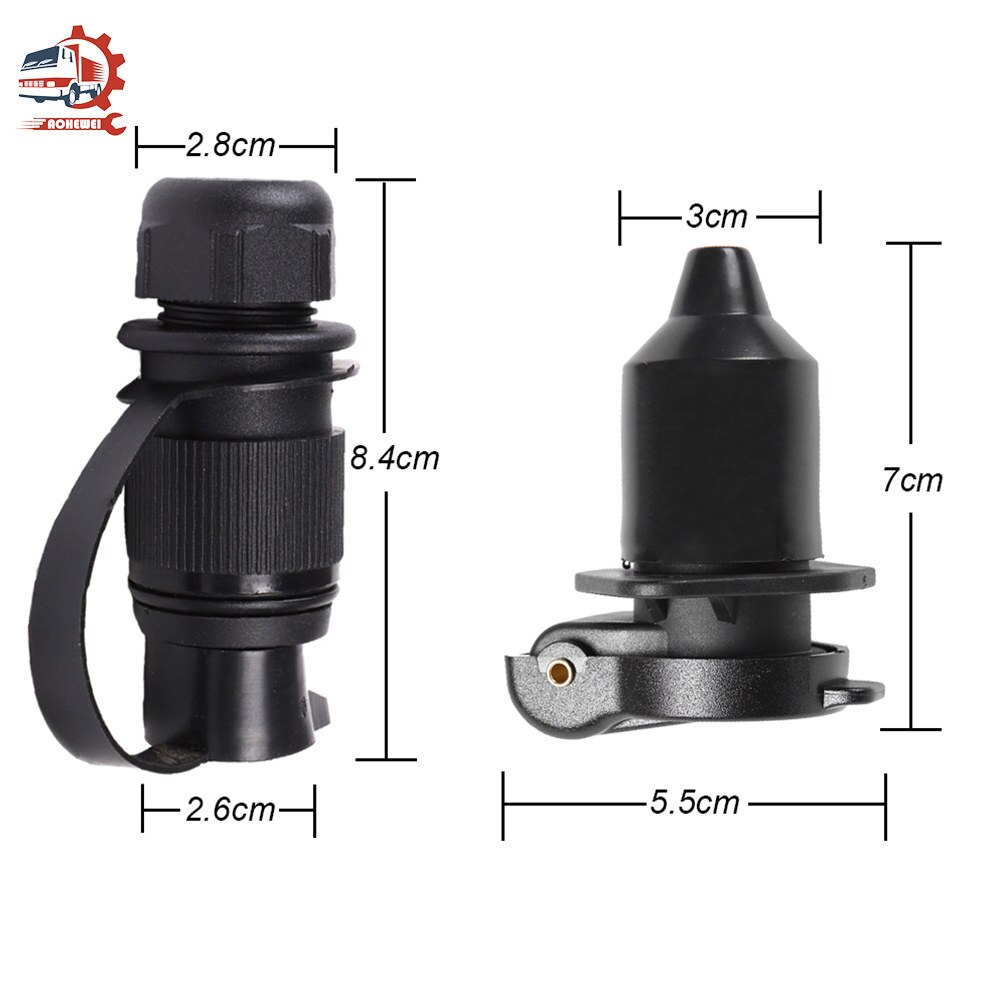 AOHEWEI EU 3 Pin Trailer Plug Adapter Cable 12V 3 Pole Towing Socket Electronic Connector for Truck Caravan Semi-Trailer Boat