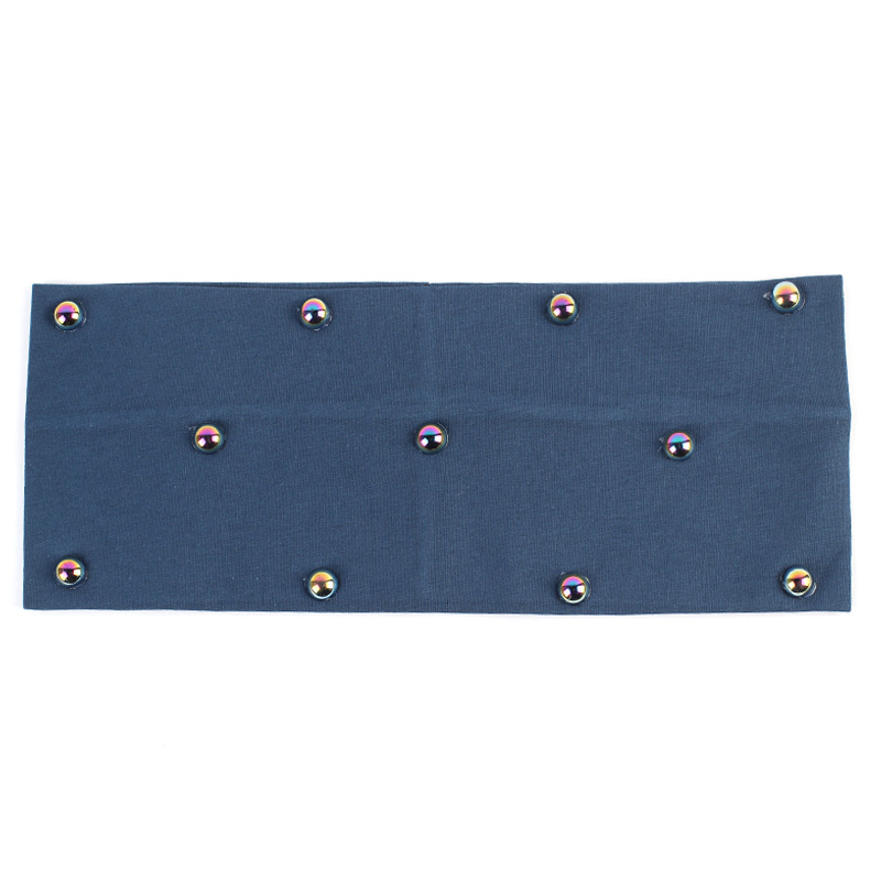 Geebro Frühling frauen Flache Baumwolle Stirnband Regenbogen Farbe Perlen Stirnbänder für Mädchen dehnbar Haarband Turban wickeln: Grün
