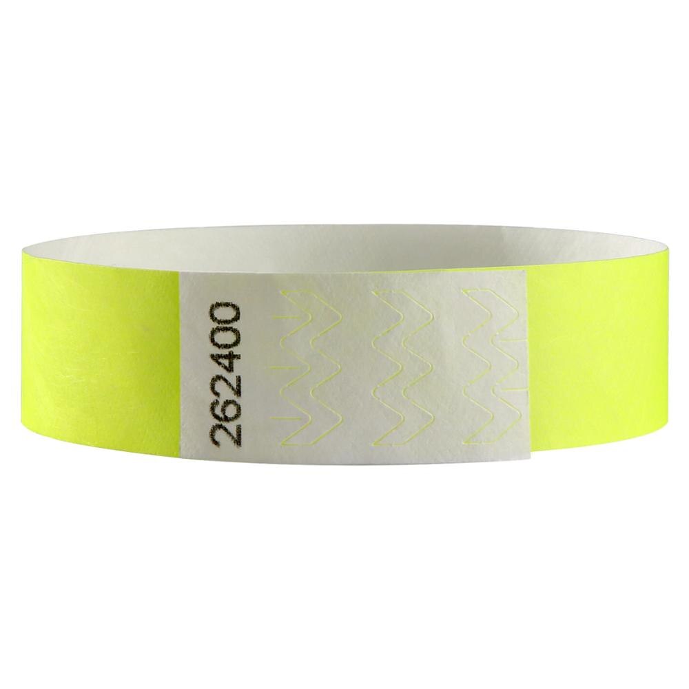 Neon Colors 3/4 inch Tyvek Wristbands with Numbers, Colorful ID Wristbands for Parties Events 500 pieces: Neon Yellow