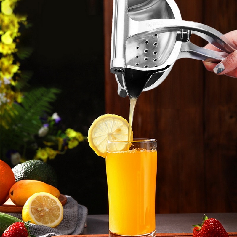 Bærbar citron appelsin manuel frugt juicer rustfrit stål køkken tilbehør værktøj citrus 100%  rå håndpresset juicemaskine