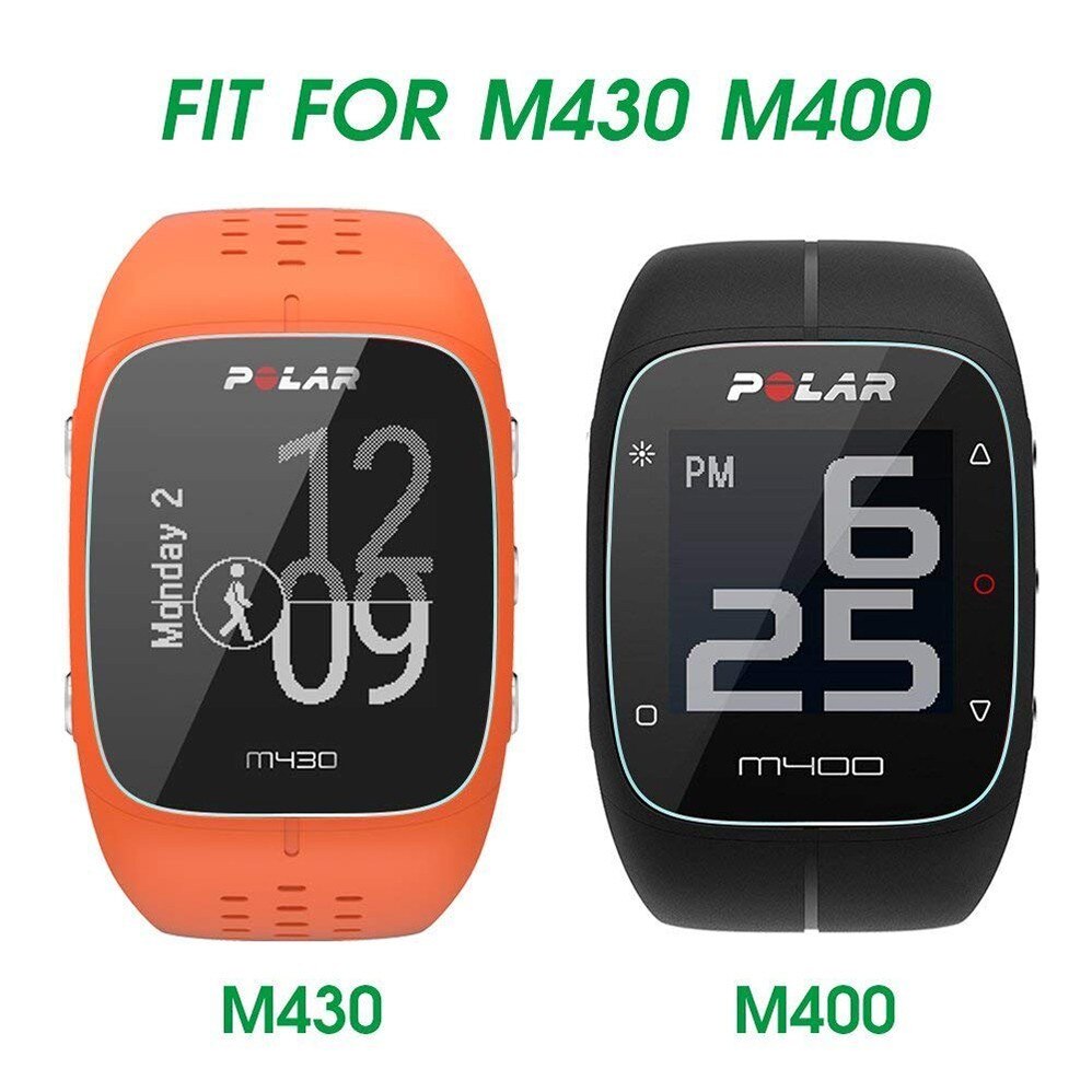 2 pakke for polar  m430 m400 0.3mm 2.5d 9h klart herdet glass skjermbeskytter gps smart sportsklokke eksplosjonssikker lcd film