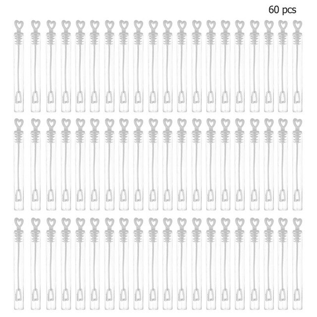 60pcs Bubble Maker Water Bottle Toy Love Heart Wand Tube Weddin Star Shape Bubble Machine Water Bottle Without Water: 60PCS Love