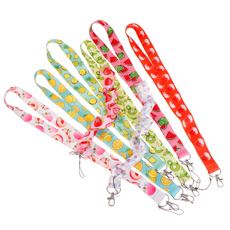 Cordón de fruta para colgar llaves, tarjeta de identificación, gimnasio, correas para teléfono móvil, insignia y sujección de USB, bricolaje, 1 ud.