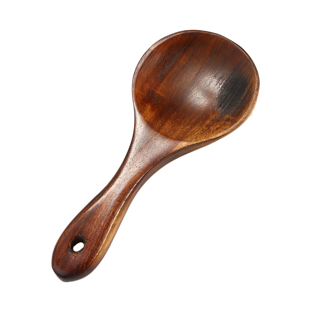 Wooden Kitchen Spoon Teak Wood Rice Spoon Rice Paddle Wood Tablespoon Big Potato Serving Spoon Wooden Kitchen Utensils Tableware