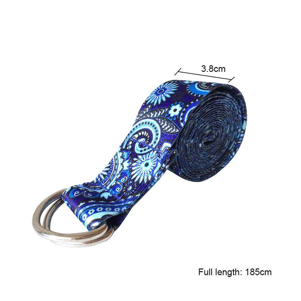 D-ring riem yoga stretch band taille been verstelbare bedrukte weerstandsband wasbare sport stretch fitness band rekwisieten