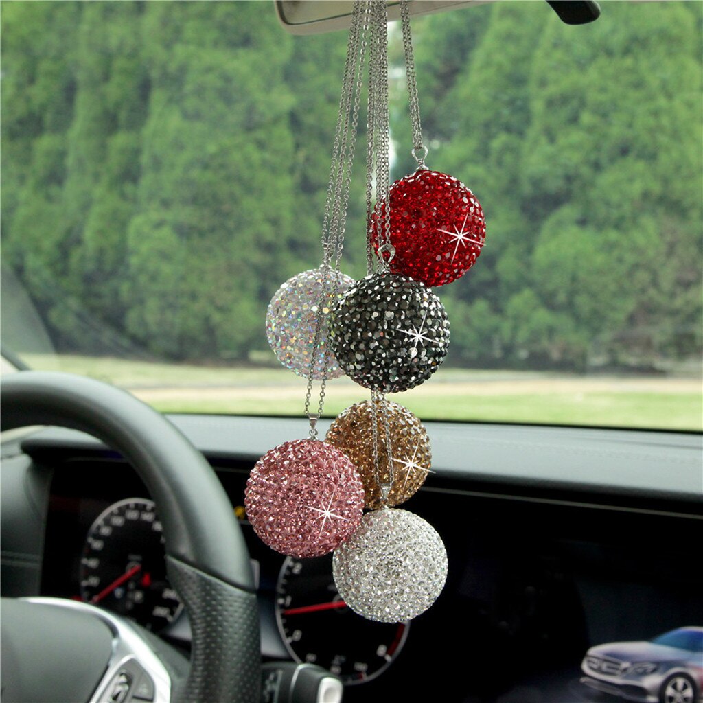 Auto Accessoires Auto Achteruitkijkspiegel Hanger Auto Charm Bling Crystal Bal Ornament Opknoping Auto Accessoires
