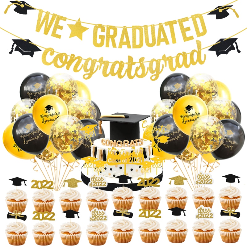 Congrats Grad 2022 Graduation Celebration Party Decorations Congrats Balloon Banner Student Class of 2022 Decor