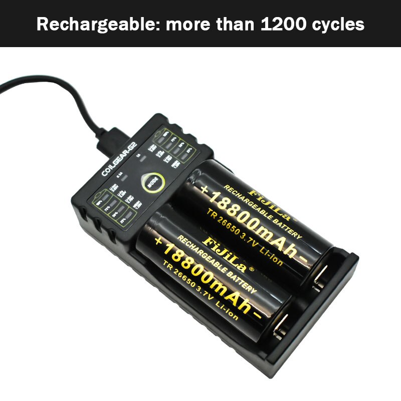 26650 3,7 V 18800mAh Batterie Hohe Kapazität 26650 50A Energie Batterie Lithium-Ionen Akku für Spielzeug Taschenlampe + ladegerät