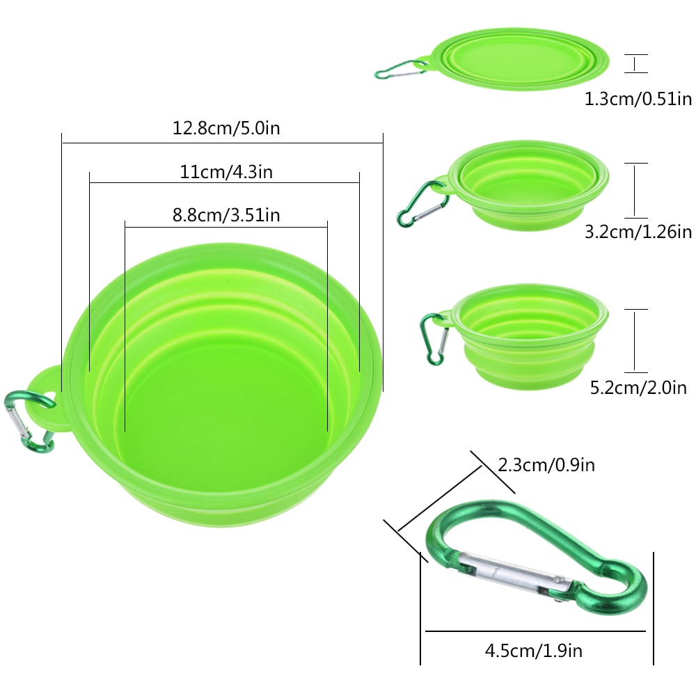 Pet Bowl Folding Silicone Travel Dog Bowls Outfit Feeder Walking Portable Water Bowl For Small Medium Dogs Cat Bowls Accessories