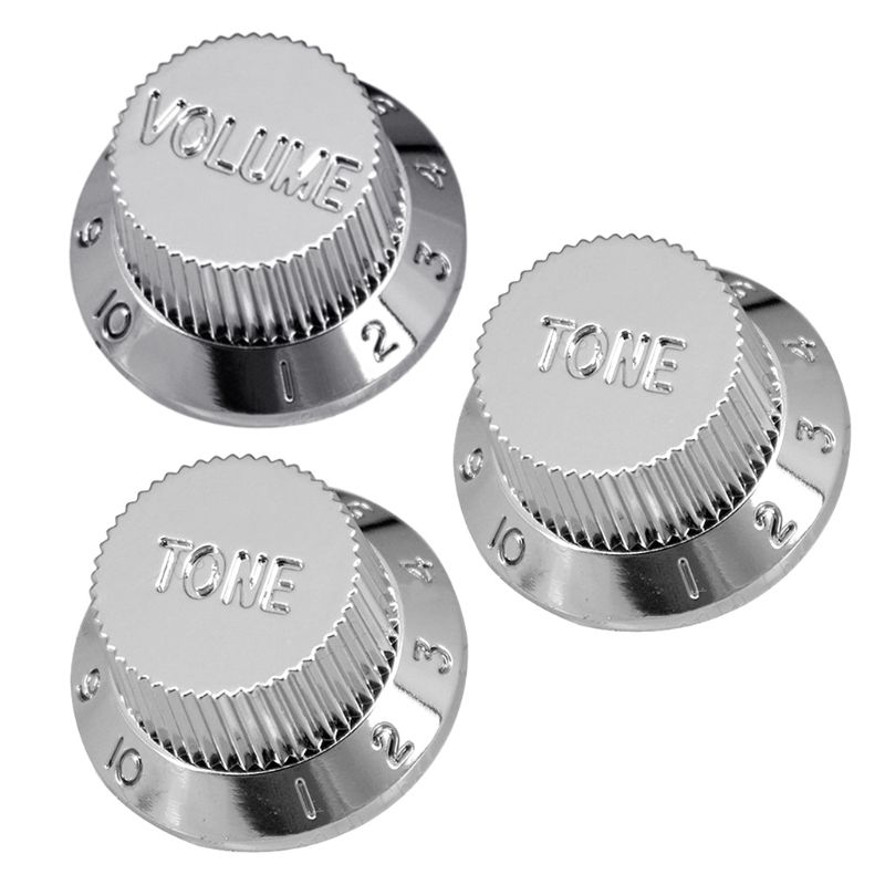 1 Volume 2 Tone Knop Knop Elektrische Gitaar Potentiometer Cap Hoed Voor Fd Bodem: B