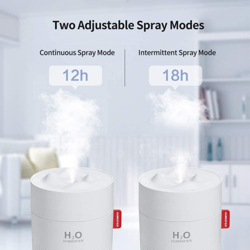 500ml przenośny ultradźwiękowy nawilżacz ze wzorem ośnieżonych gór H2o Usb aromat dyfuzor powietrza z romantyczną lampą nocną Humidificador dyfuzor