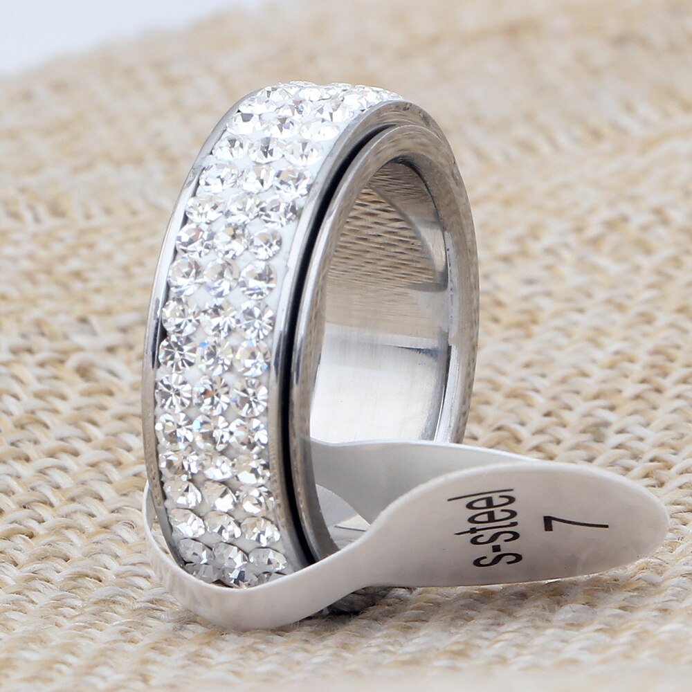 Unique White Gold Filled Wedding Rings With Clear Crystal Micro Pave Jewelry Women Accessories Ring