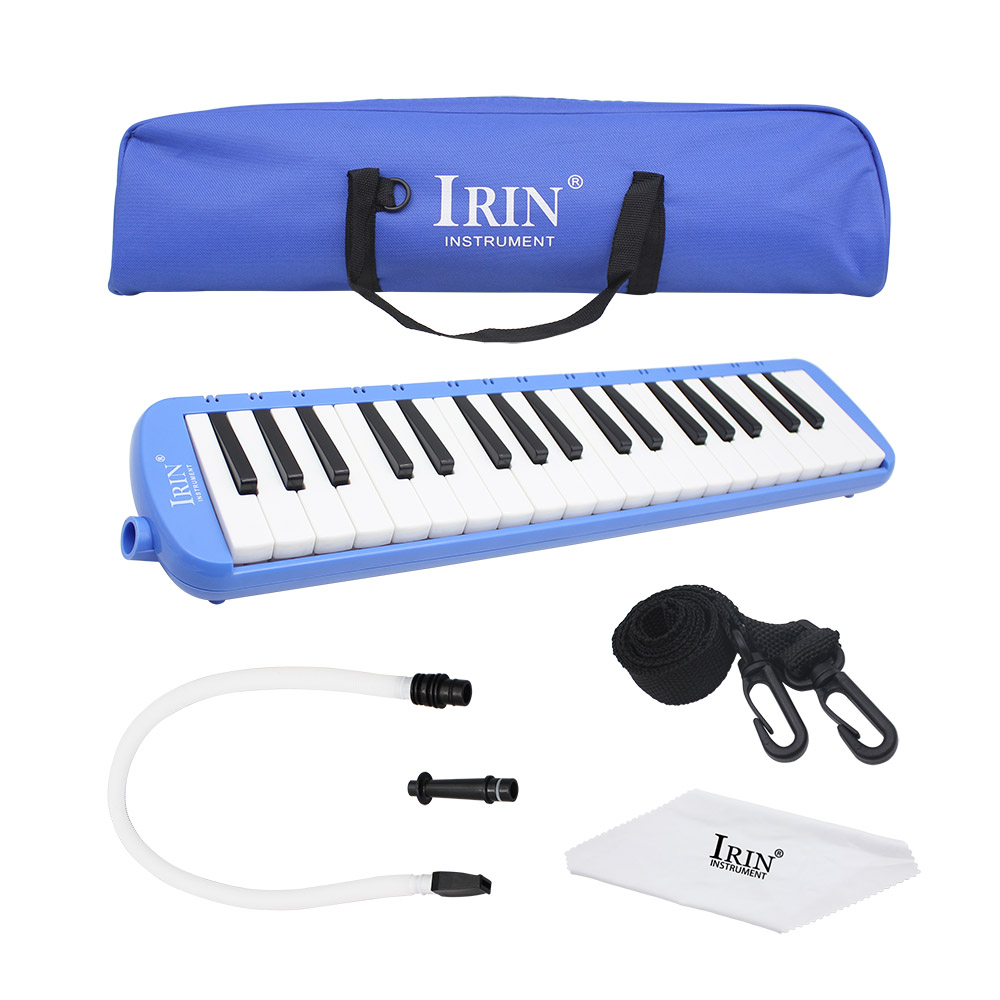 37 Piano Toetsen Melodica Pianica Muziekinstrument met Draagtas voor Studenten Beginners Kids: Blauw