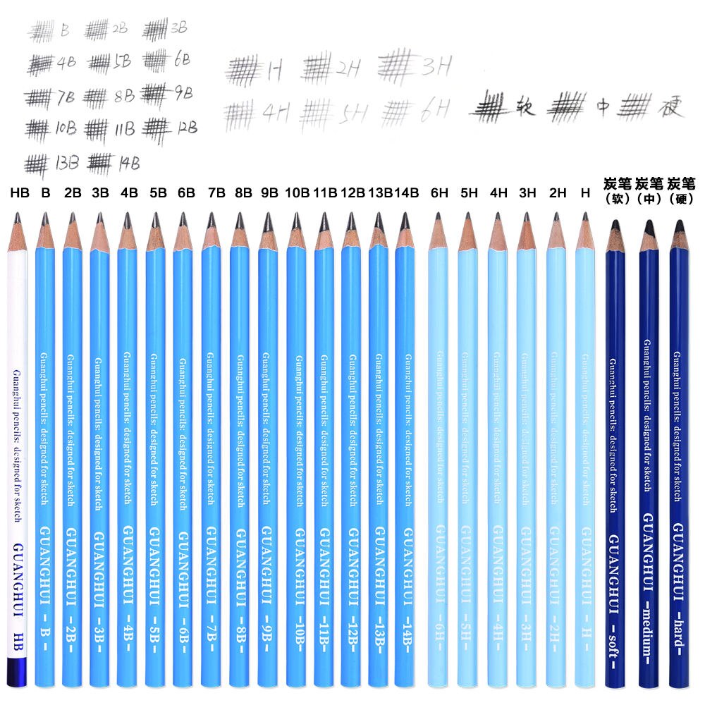 36Pcs Professionele Schets Potlood Set Professionele Schetsen Tekening Kit Hout Potlood Potlood Zakken Voor School Studenten Art Supplies