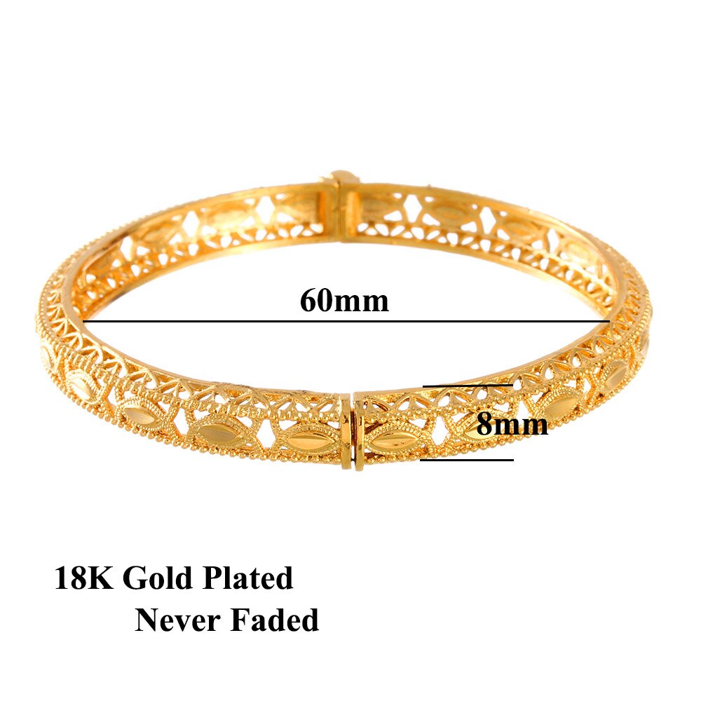 Turkish Bangles Gold Color Bangles for Women Bride Wedding Bangles Muslim Bracelets Indian/France/African/Dubai Jewelry: A
