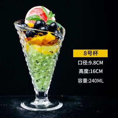 Glazen beker zomer zand ijs glazen beker fruit smoothie beker drinkgerei bier milkshake fruit thee glas bargerei thuis beker: 08