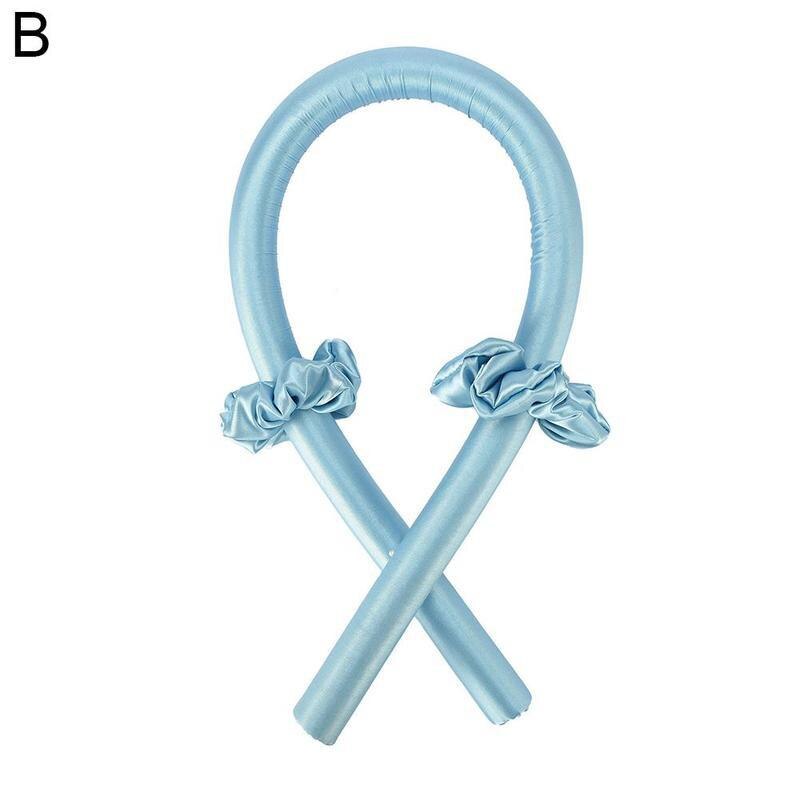 Heatless Curling Rod Headband Lazy Curler Set Make Hair Soft And Shiny Foam Sponge Simple Curling Iron Wand With Hair Ring: blue