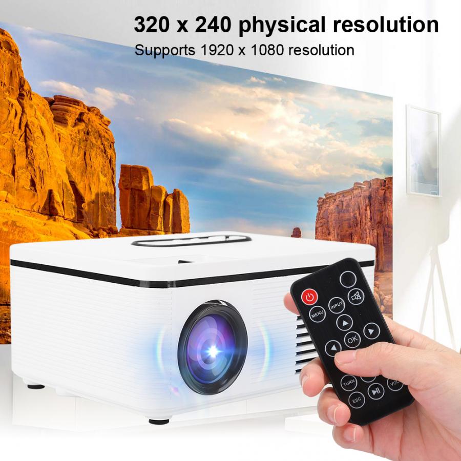 S361 Mini Home Portable LED Projector 1080p HD for Desktop / DVD / Mobile Phone / Speaker(US 100-240V)