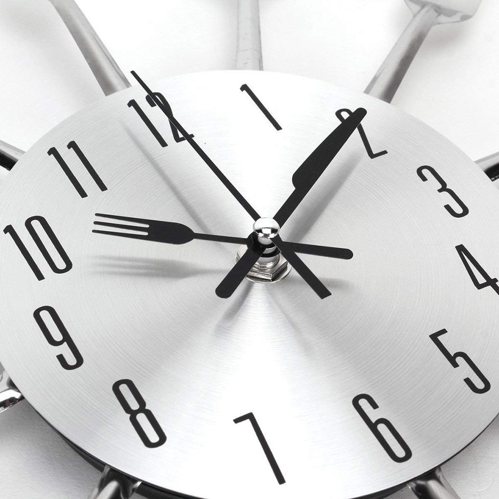 Cuisine créative horloge murale 3D moderne couverts cuisine cuillère fourchette horloge murale décalcomanie murale chambre décoration de la maison