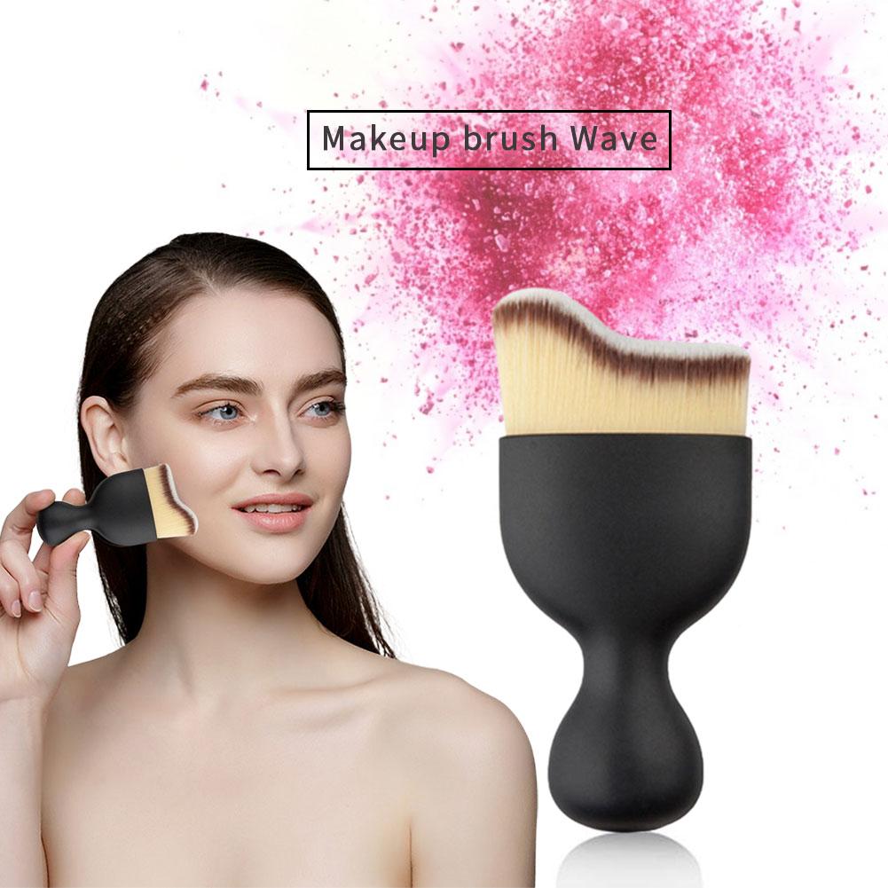 1/2pcs Makeup Brush Compact Curved Foundation Brush Foundation Angled Blush Brush For Contouring Buffing Blending: 2pcs