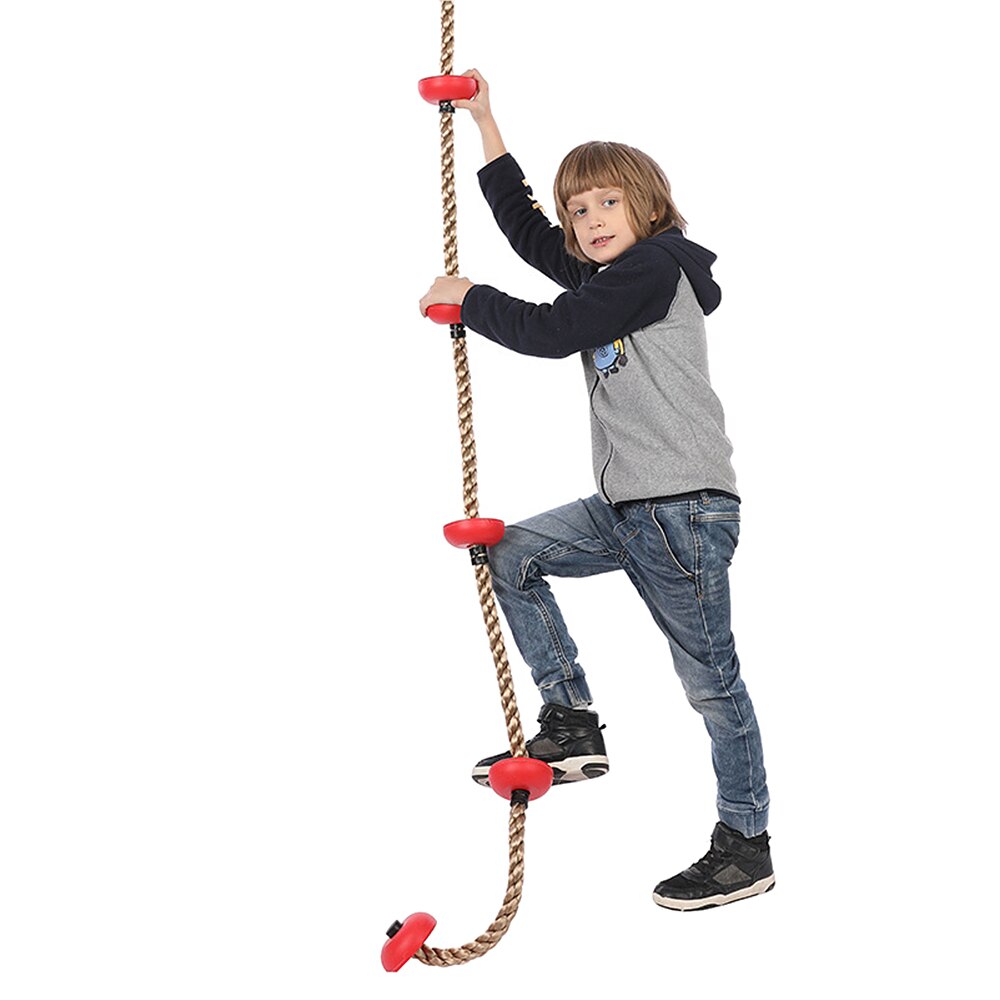 Children Climbing Ninja Rope Ninja Line Obstacle Training Equipment Kids Fun Slack Line Outdoor Children's Sports Equipment: Red