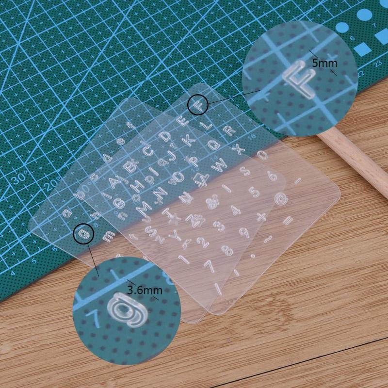 Poinçon en plastique 3.6mm/5mm | Ensemble de poinçons pour lettres et chiffres Alphabet, outils de poinçonnage du cuir pour artisanat cuir bricolage, 36 pièces