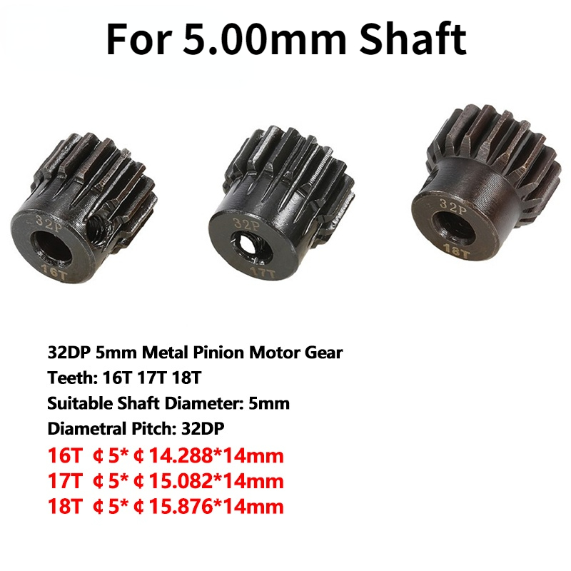 SURPASS HOBBY-engranaje de Motor M0.8 32DP, eje de 5mm y 3.175mm para 1/8, 1/10, 1/12, 1/14, coche de control remoto, camión, Wltoys Traxxas Buggy, 32P