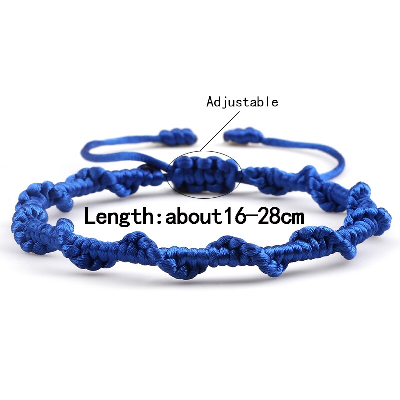 Pulsera sencilla de la amistad para hombre y mujer, brazalete de cuerda trenzada hecha a mano, con nudo rojo de la suerte, para parejas