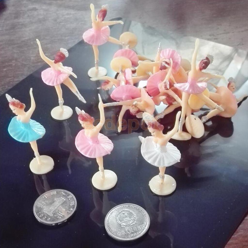 Magideal 12 stk lille ballerina mini ballet pige baby shower favoriserer dåbsfest bord ballerina dekoration håndværk