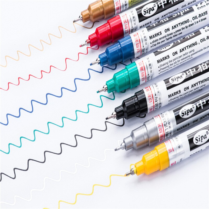 Diy Art Universele 0.7Mm Extra Fine Point Permanente Verf Metallic Marker Pen