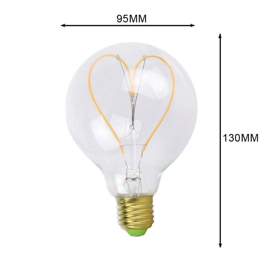 LED Glühbirne Ball Jahrgang Herz Geformt Licht Bauen-in Lampen retro Glas Dekorative Lampe Licht für Heimat Bar Cafe (Spannung 110-13