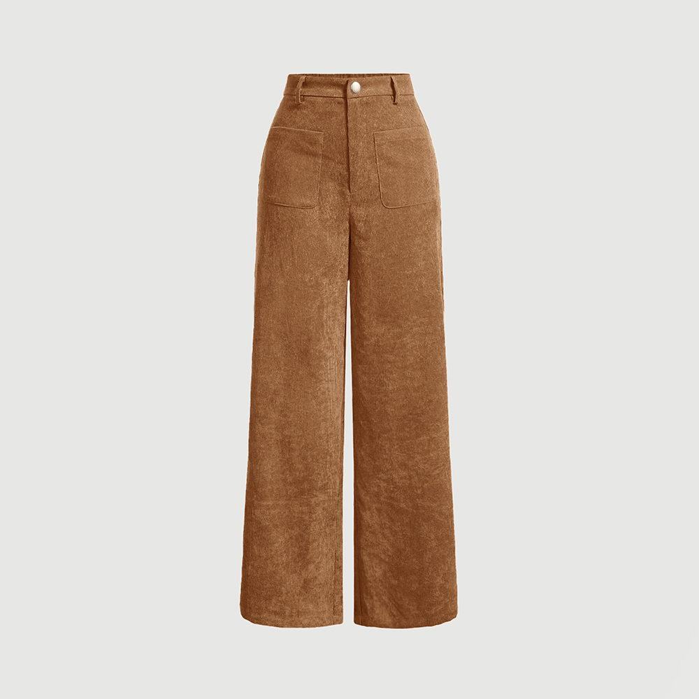 Mia Muse Pantalones de mujer para todas las estaciones Casual Retro Vintage Bolsillo Cintura natural Longitud total Adecuado para todas las ocasiones Pantalones