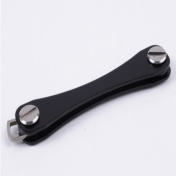Smart key chain Mini Keychain Compact Key Decorative Holder Clip Home Storage Metal key Clip Aluminum Organizer Keychain: black
