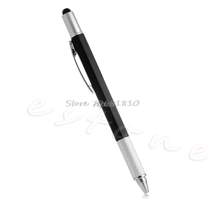 6 In 1 Touch Stylus Ballpoint Pen With Spirit Level Ruler Screwdriver Tool Whosale&amp