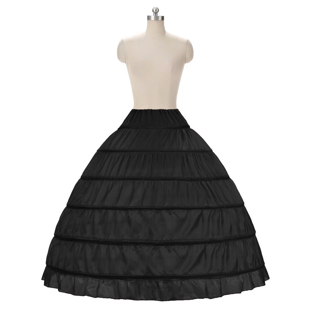 White 6 Hoops Petticoats Plus Size Organza For Ball Gown Wedding Dresses Crinoline Underskirt In Stock: black