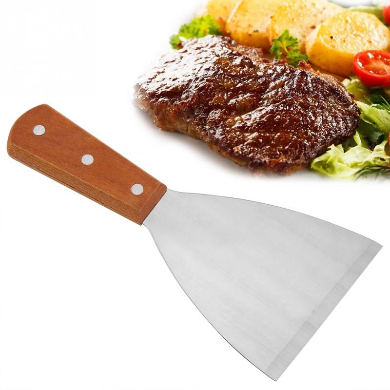 Stainless Steel Non-Stick BBQ Grill Beafsteak Griddle Spatula Hamburger Turner Scraper Pancake Flipper Cooking Tool