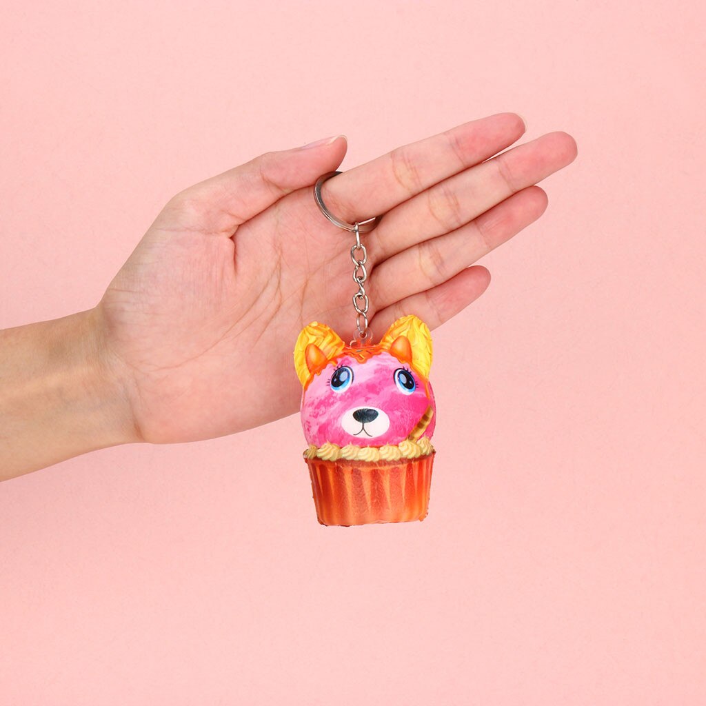 7Cm Squishy Cake Puppy Hanger Scented Charm Stress Relief Producten Langzaam Stijgende Collection Stress Reliever Speelgoed Squishy Speelgoed