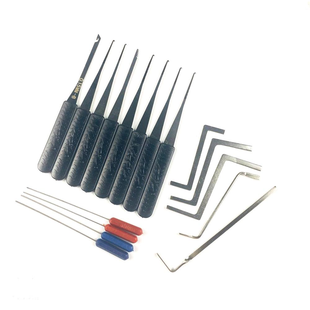 Locksmith Tools Lock Pick Set Transparent Visible Practice Padlock With Broken Key Removing Hooks Tension Tool Hardware Set