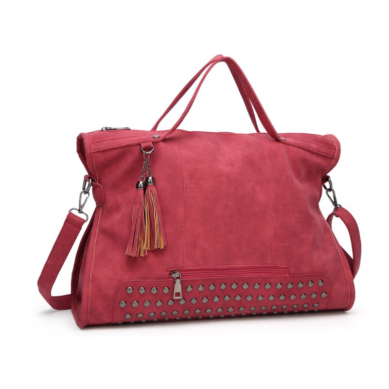 Celebrity Large Women Bag Rivet Big Capacity Soft Leather Shopper Bags Black Tote Handbags Summer Ladies Ellipse Ba